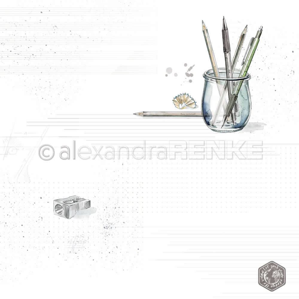 Design paper 'Pens in glass with pattern' - P AR 10.886 - A.RENKE