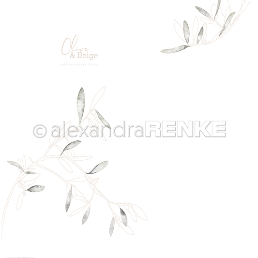 A. RENKE - Carta 'Olive & Beige olive branches' 10.1164