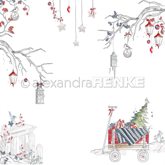 A.RENKE - Carta  "Floral christmas way to the north pole"- 10.2035