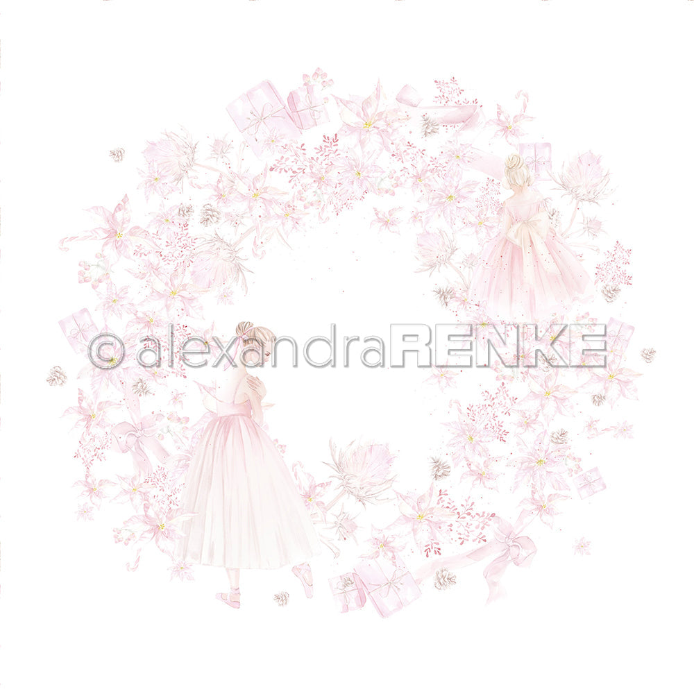 Design paper 'Ballerinas In Christmas Wreath'- P-AR-10.2805 - A.RENKE