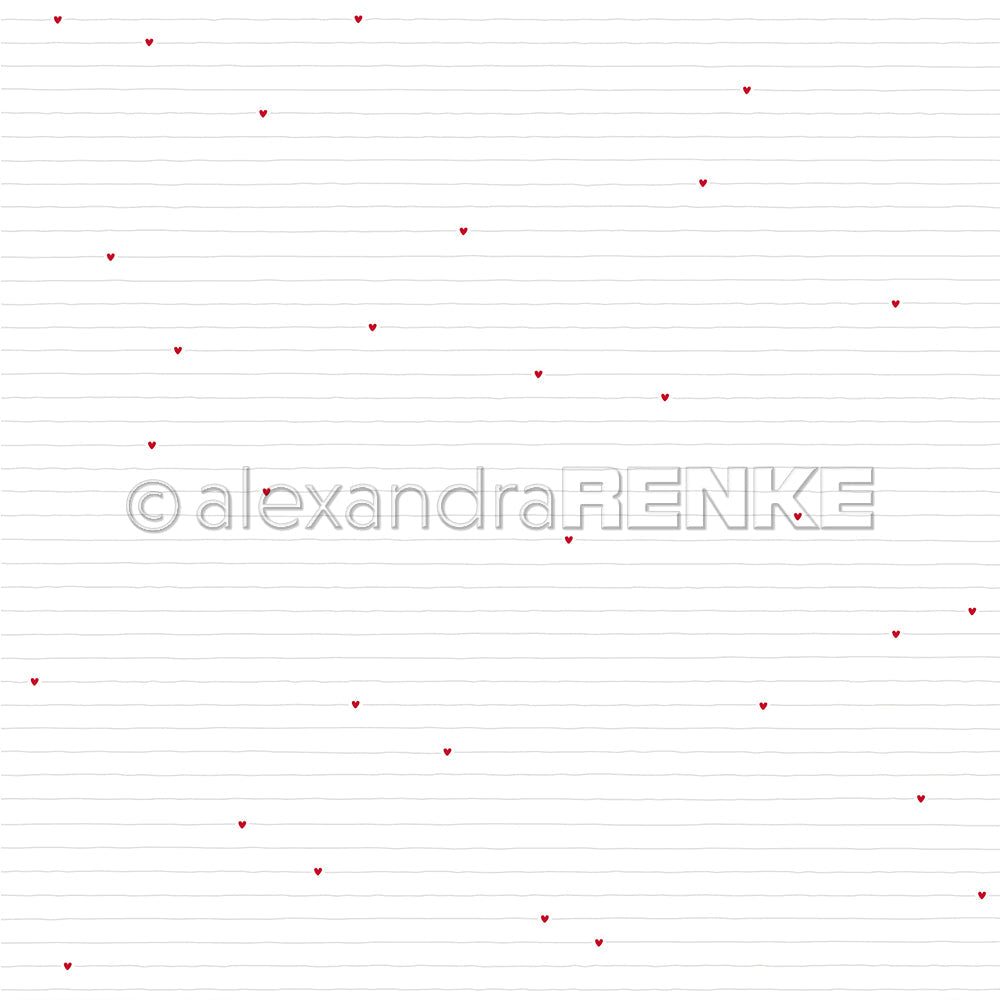 Design paper 'Hearts Line Pattern Red' - P-AR-10.2905 - A.RENKE