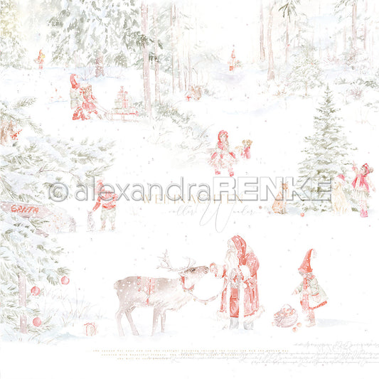 Design paper 'Santa and the Children in the Christmas Forest' - P-AR-10.2922- A.RENKE