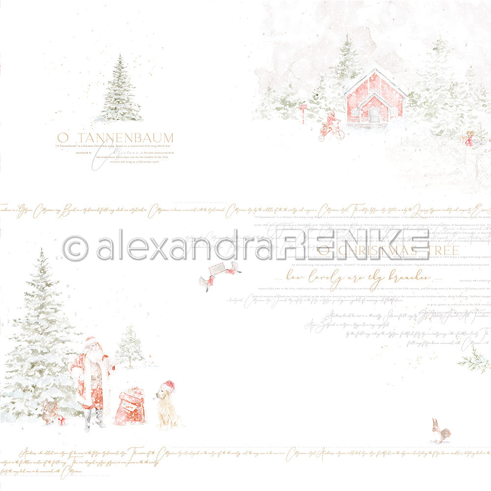 Design paper 'Santa with Red Christmas Hut''- P-AR-10.2929 - A.RENKE