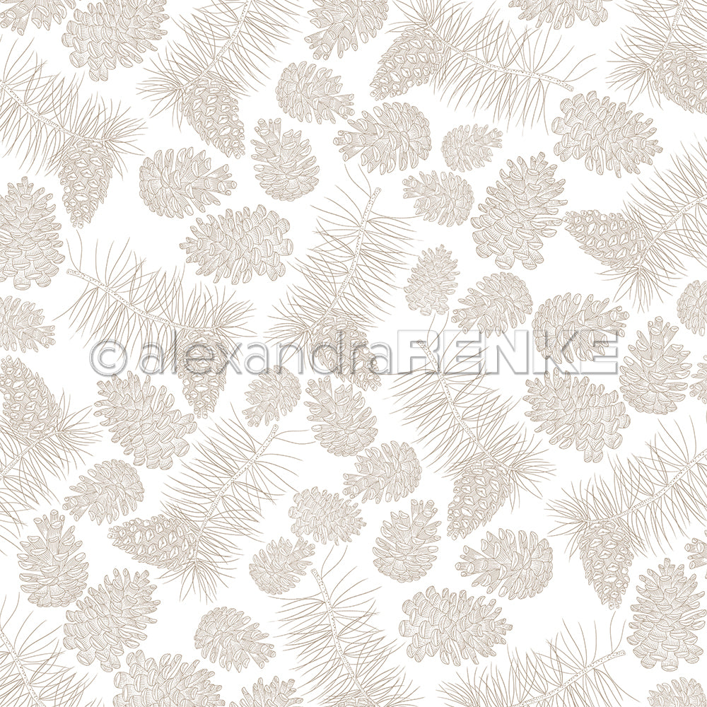 Design paper 'Pine cone variety cream brown'- P-AR-10.3207- A.RENKE