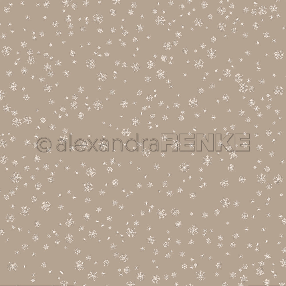 Design paper 'Fine snowflakes flurry on cream brown'- P-AR-10.3212- A.RENKE