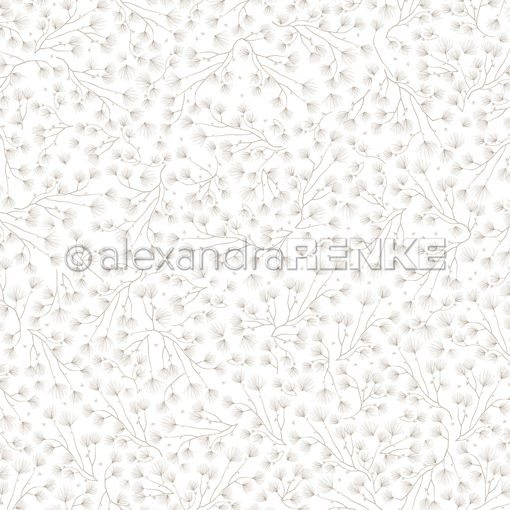 Design paper 'Fine pine branch variety cream brown'- P-AR-10.3213- A.RENKE