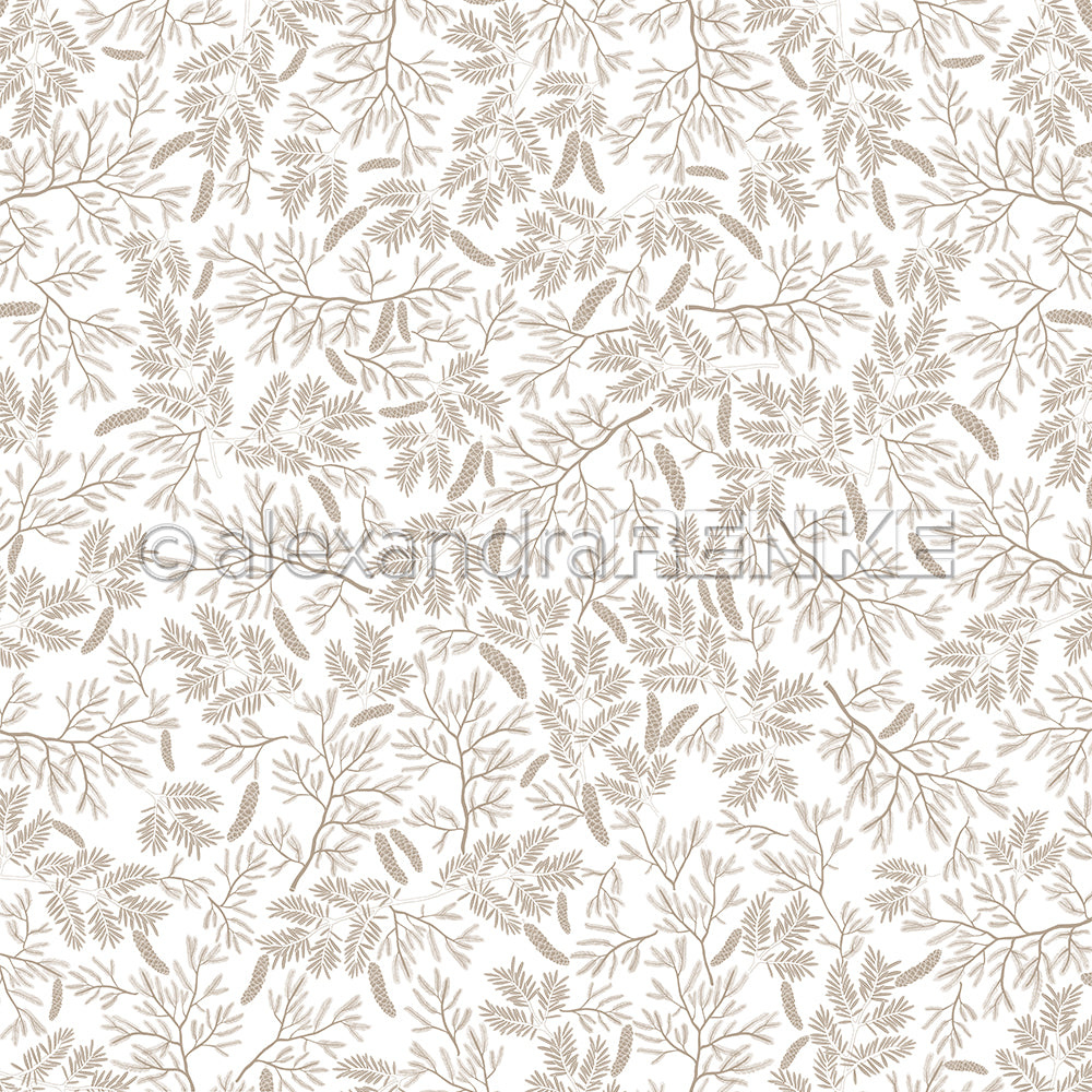 Design paper 'Fir branch variety cream brown'- P-AR-10.3214- A.RENKE