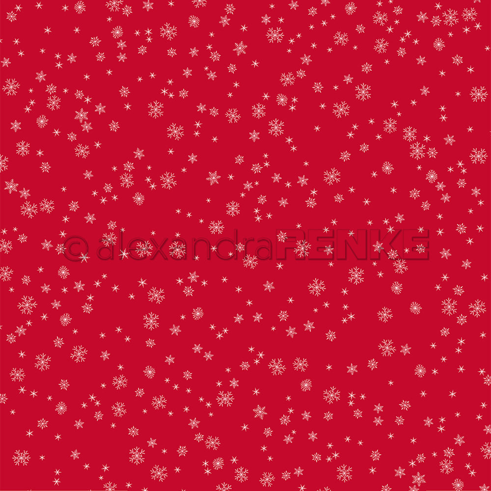 Design paper 'Fine snowflakes flurry on premium red' - P-AR-10.3221- A.RENKE