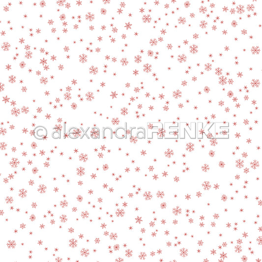 Design paper 'Fine snowflakes flurry premium red' - P-AR-10.3222- A.RENKE