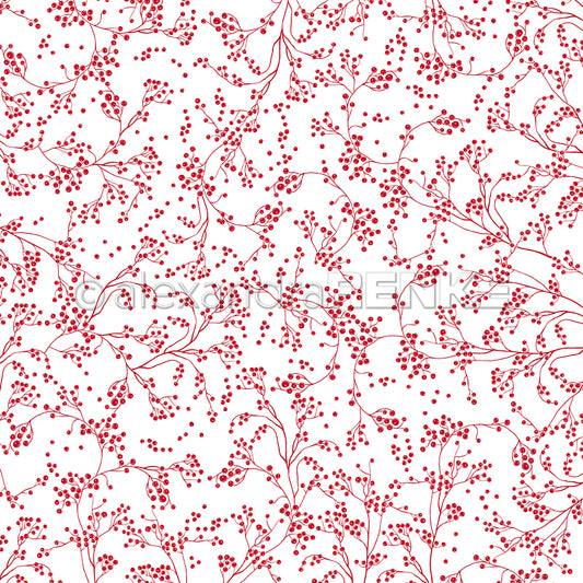 Design paper 'Berry branch variety premium red'- P-AR-10.3224- A.RENKE