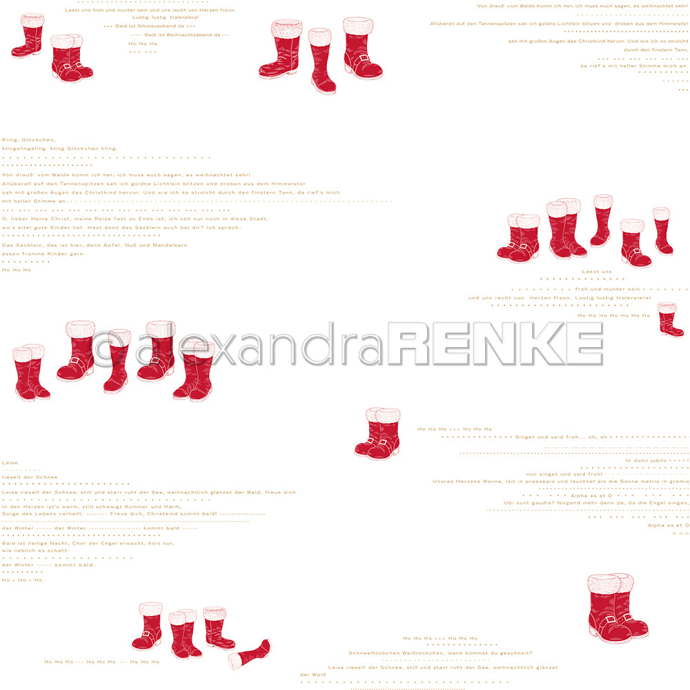 Design paper 'Winter boots typography premium red'- P-AR-10.3225- A.RENKE