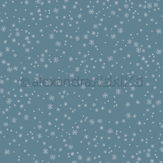 Design paper 'Fine snowflakes flurry on dusk blue'- P-AR-10.3238- A.RENKE