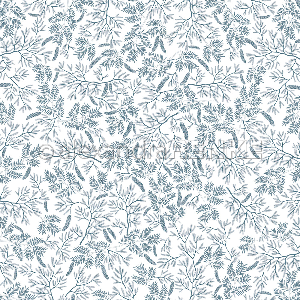 Design paper 'Fir branch variety dusk blue'- P-AR-10.3242- A.RENKE