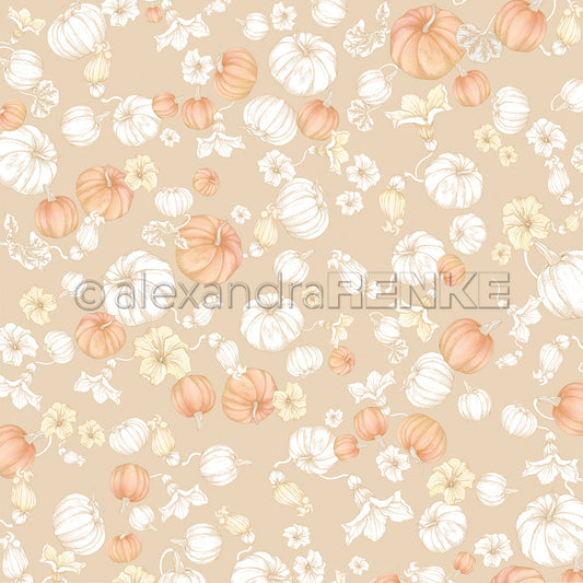 Design paper ' Pumpkins on beige '- P-AR-10.3383- A.RENKE