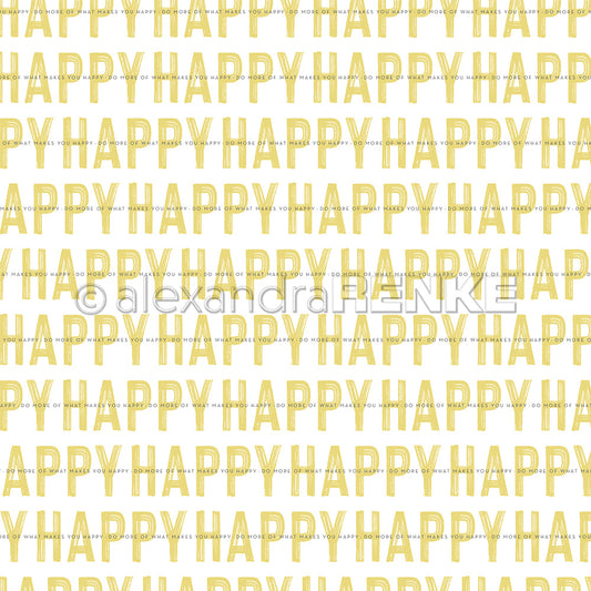 Design paper 'Happy Typo Streifen'- P-AR-10.3501- A.RENKE