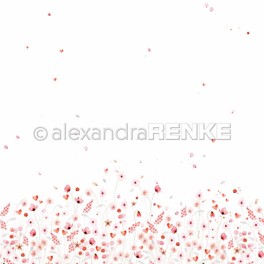 Design paper 'Delicate flower meadow red-pink- P-AR-10.3504- A.RENKE