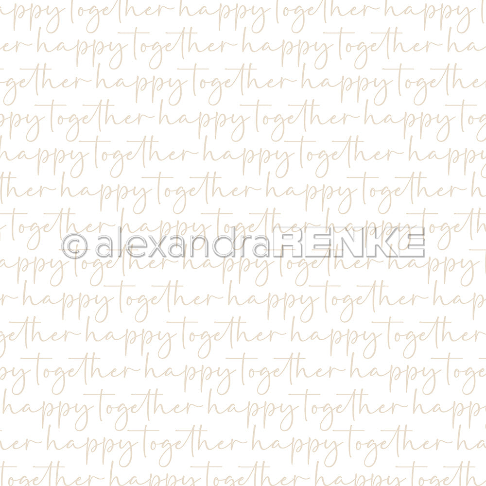 Design paper ' Typo Stripes happy together Beige '- P-AR-10.3552- A.RENKE