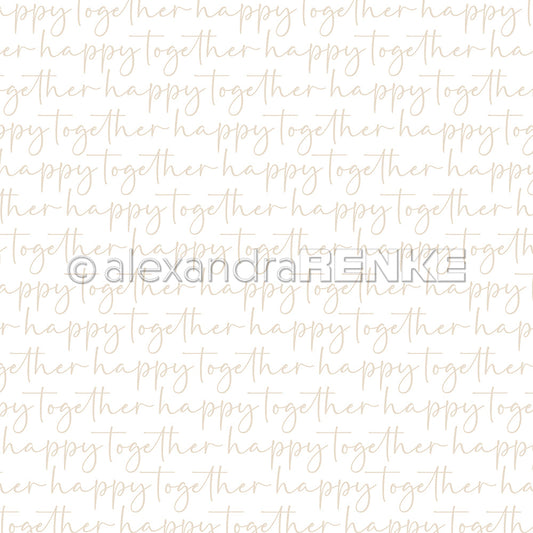 Design paper ' Typo Stripes happy together Beige '- P-AR-10.3552- A.RENKE