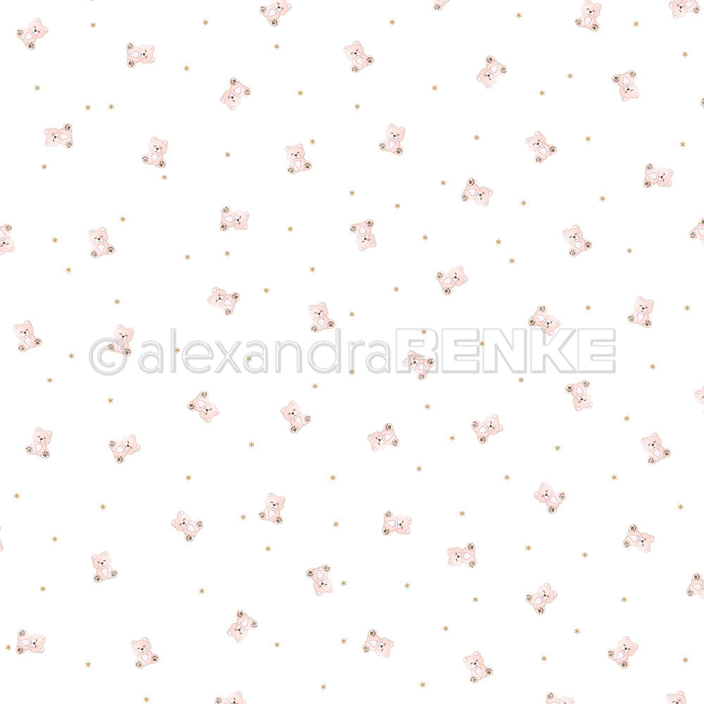 Design paper 'Teddy Bear Bustle Pink'- P-AR-10.3615- A.RENKE