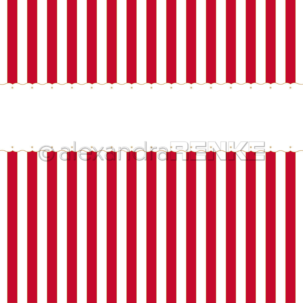 Design paper 'Star border with red stripes'- P-AR-10.3676- A.RENKE