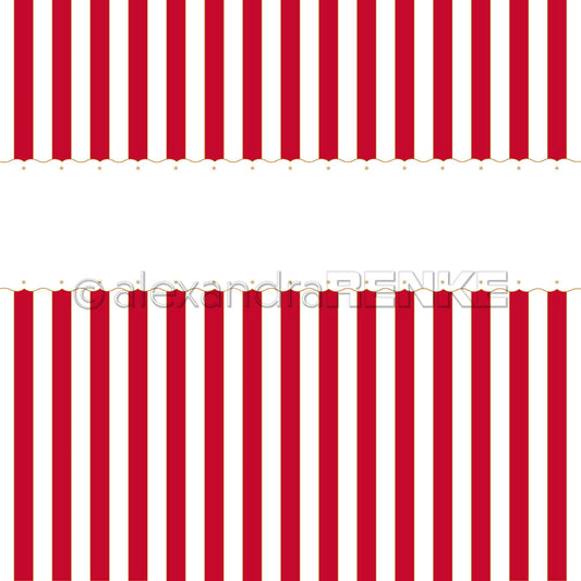 Design paper 'Star border with red stripes'- P-AR-10.3676- A.RENKE