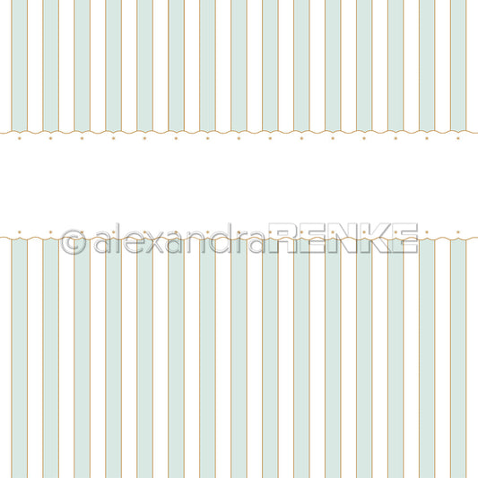 Design paper 'Star border with stripes mint'- P-AR-10.3678- A.RENKE