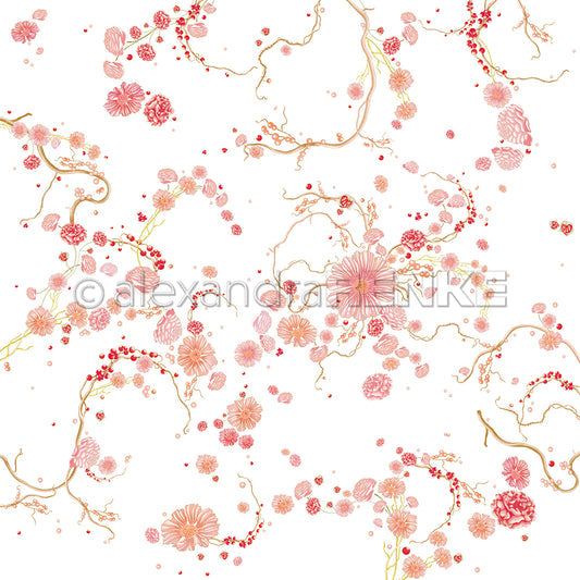 Design paper "Delicate Ranunculus-Mallow Swirl" P-AR-10.3796 - A.RENKE