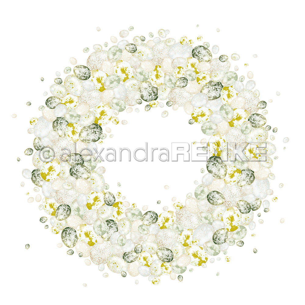 Design paper "Delicate Egg Wreath Green-Charteuse" P-AR-10.3811 - A.RENKE