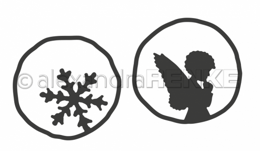 Set Fustelle 'Angel & Snow crystal in a circle'- D-AR-W0013 - A.RENKE