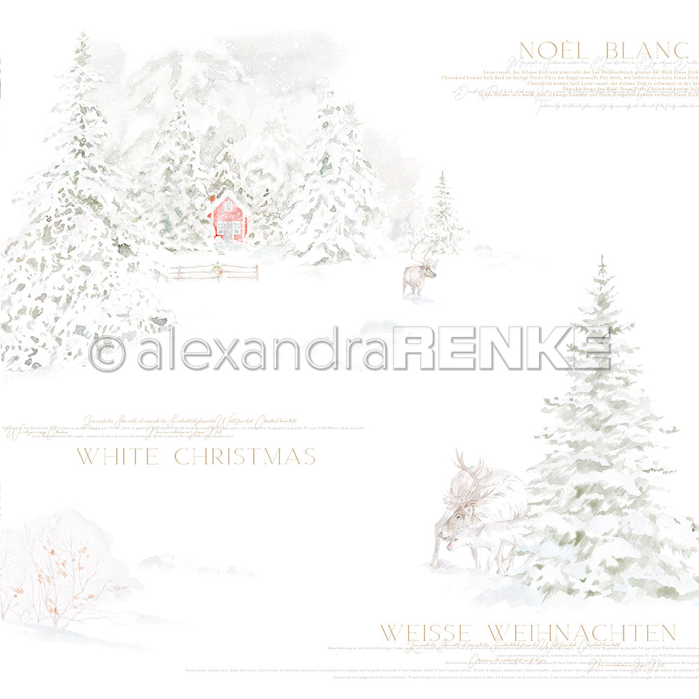 Design paper 'Red Hut in Christmas Forest' - P-AR-10.2918 - A.RENKE