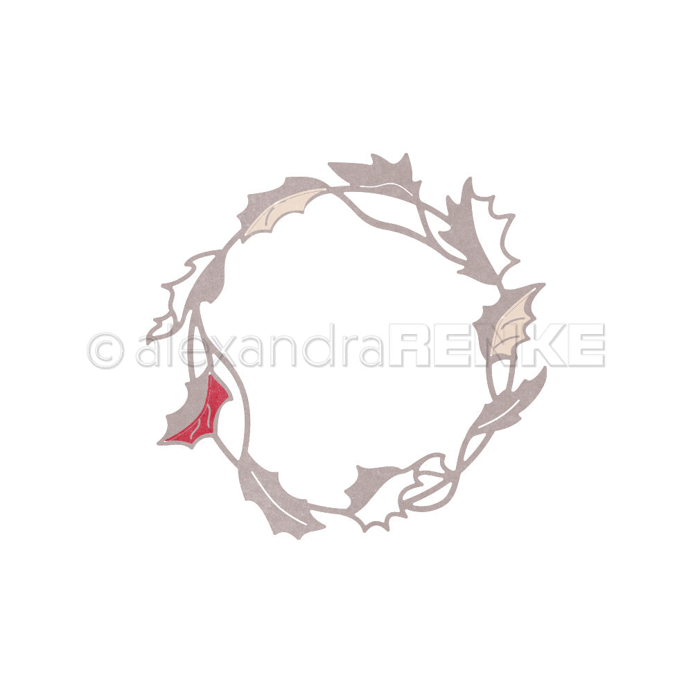 Set Fustelle 'Large ilex wreath with plugged-in leaves '- D-AR-FL0276- A.RENKE