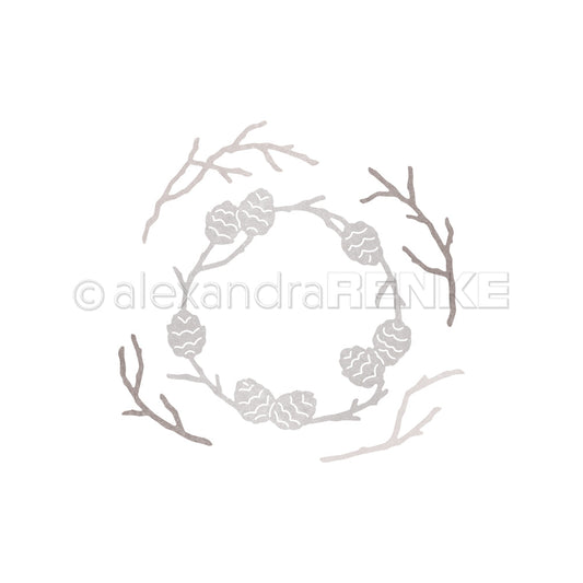 Set Fustelle 'Pine cone wreath with branches'- D-AR-FL0278- A.RENKE