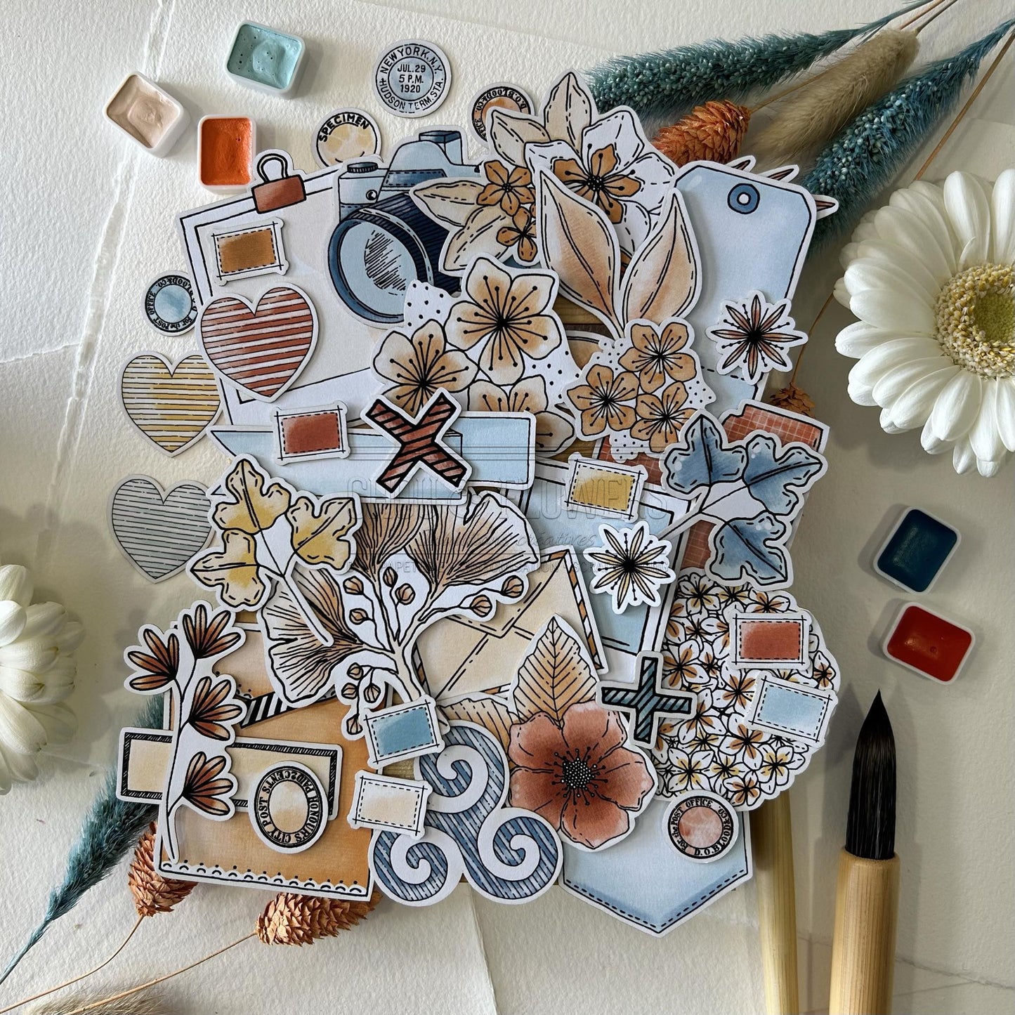 SET DIE-CUTS "TAG BRETAGNE 2" -BRE108- CHOU & FLOWERS