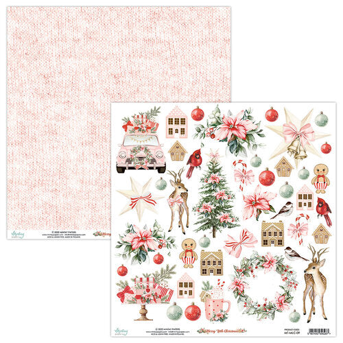 Mintay Papers - Merry Little Christmas Collection - 12 x 12 Double Sided Paper - Elements