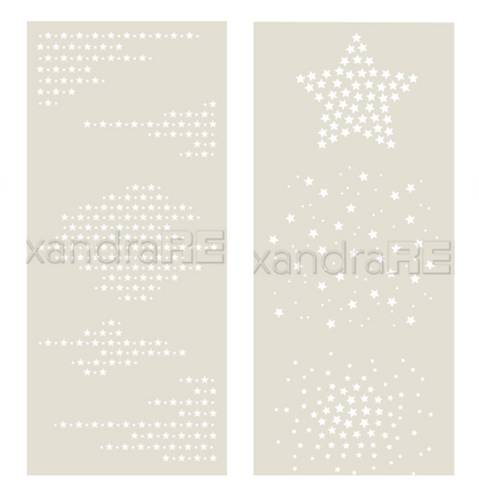 BUNDLE 2 Stencils 'STARS'- ST-AR-Mu0095-96- A.RENKE