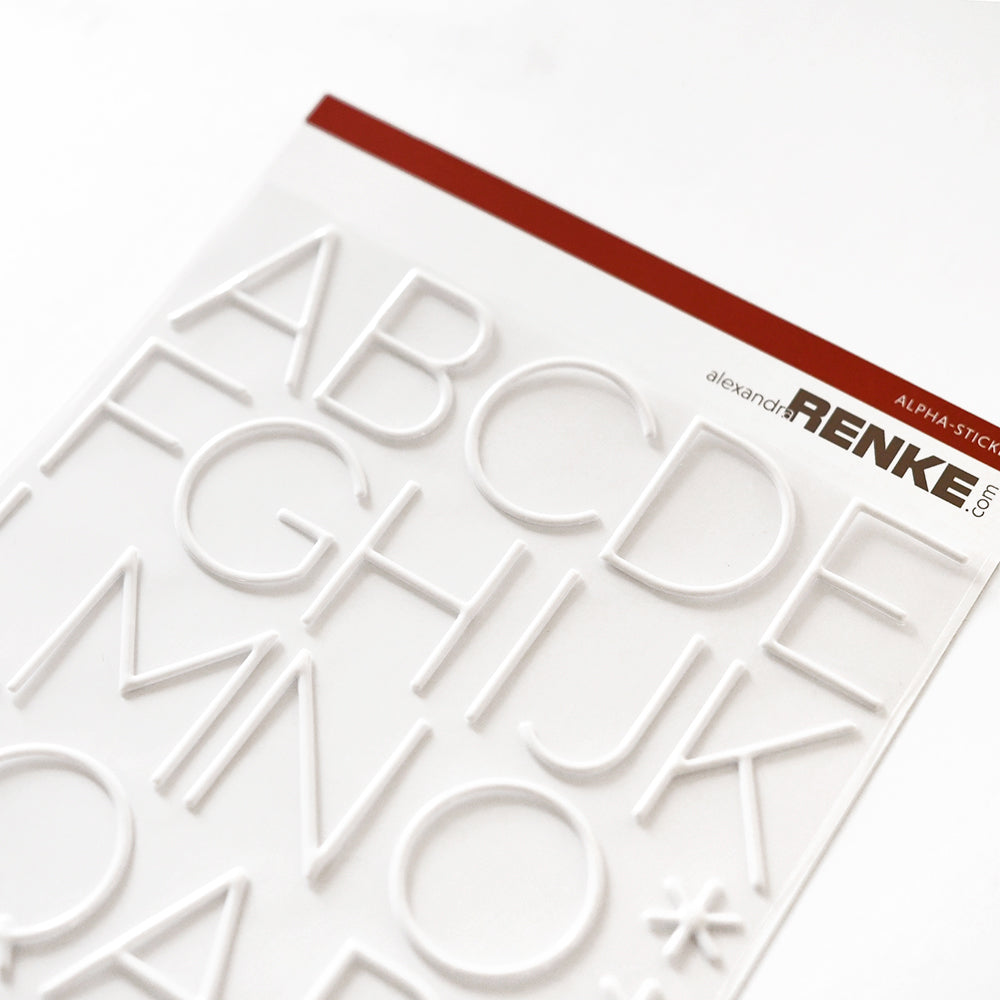 Alpha Stickers 'Large Alphabet White'- AS-AR-Ty0001- A.RENKE