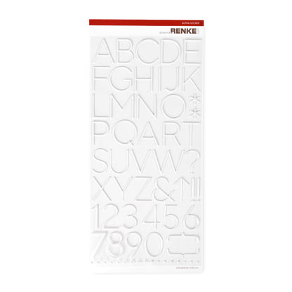 Alpha Stickers 'Large Alphabet White'- AS-AR-Ty0001- A.RENKE