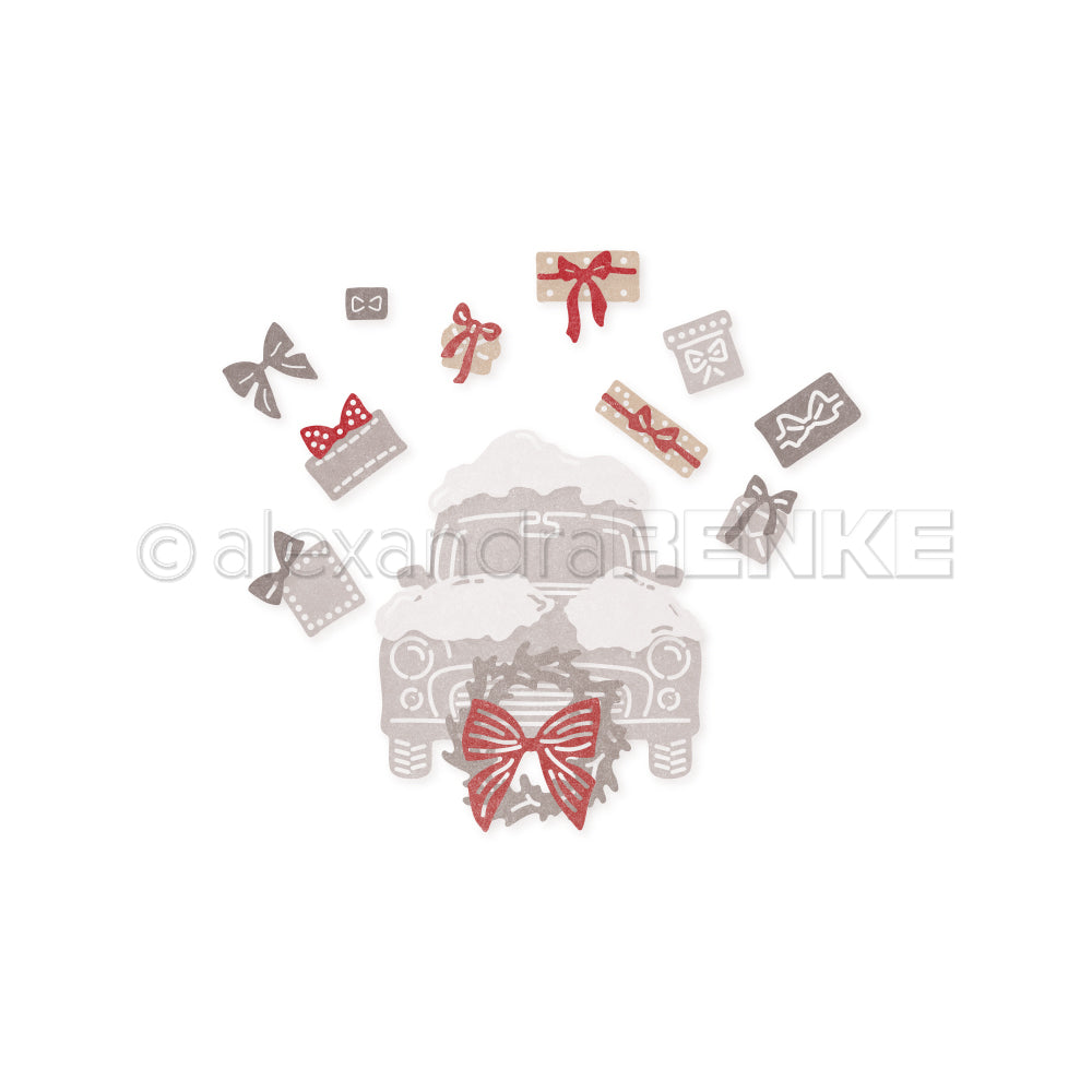 Set Fustelle 'Car with Snow and Presents '- D-AR-Ba0309 - A.RENKE