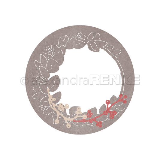 Fustella 'Negative leaf wreath with berry branch'- D-AR-FL0347 - A.RENKE