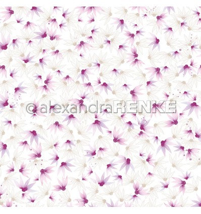A. RENKE - Carta 'Watercolor flowers violet small' 10.2573