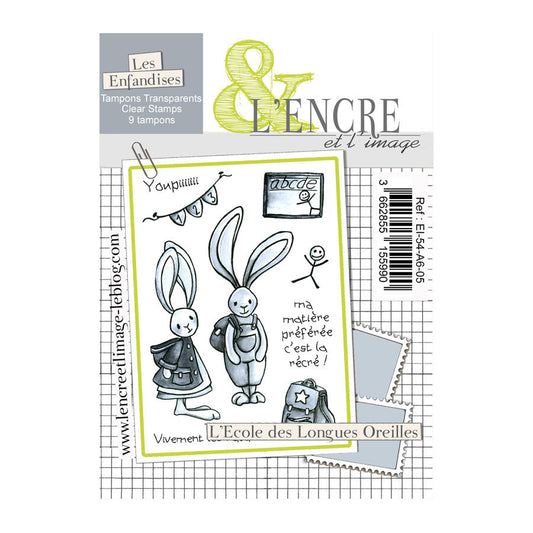 Set timbri clear  - L'Ecole des Longues Oreilles- EI-54-A6-05- L'ENCRE ET L'IMAGE