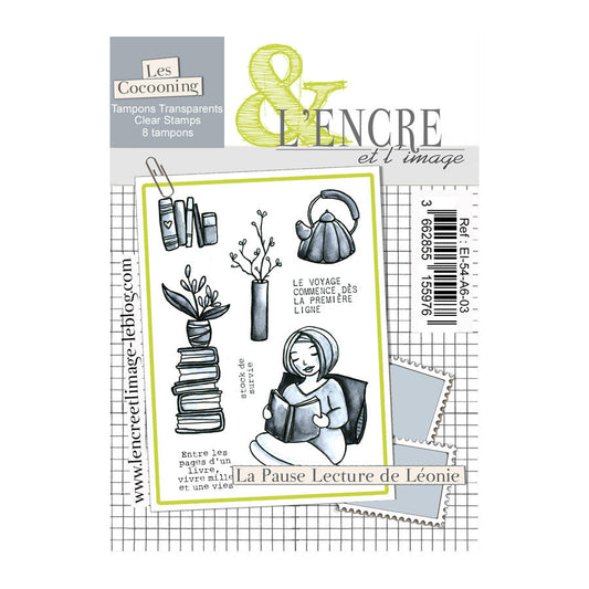 Set timbri clear  - La Pause Lecture de Leonie - EI-54-A6-03- L'ENCRE ET L'IMAGE