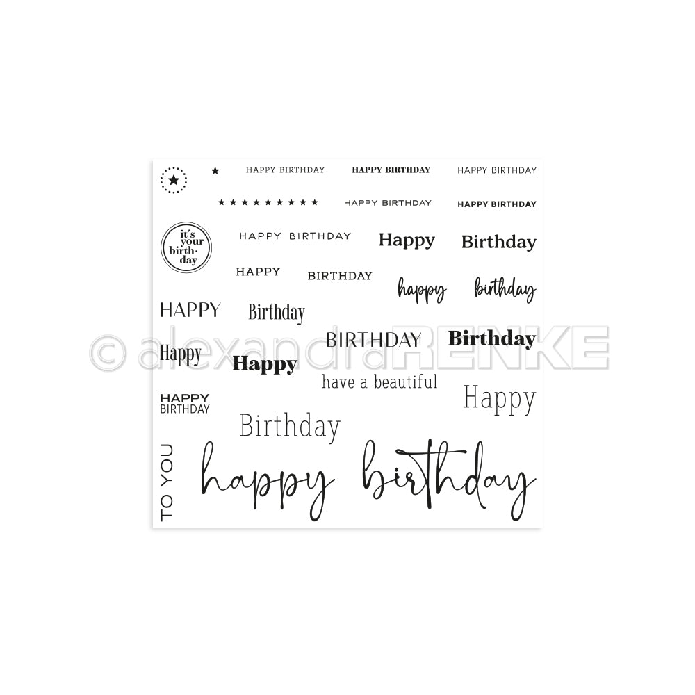 Set timbri Clear  "Happy Birthday "  CS-AR-TY0102 - A.RENKE