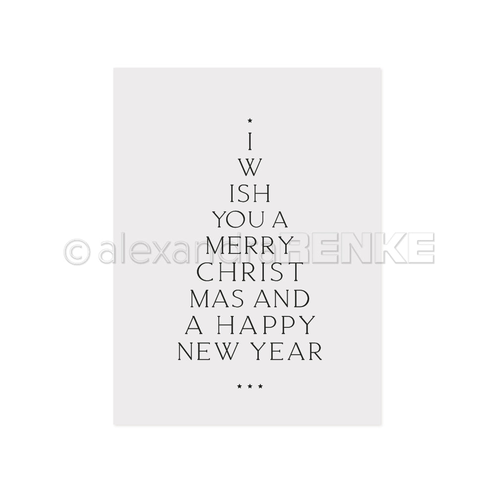 Embossing Folder 'Typo Fir Merry Christmas'-  EF-AR-W0007- A.RENKE