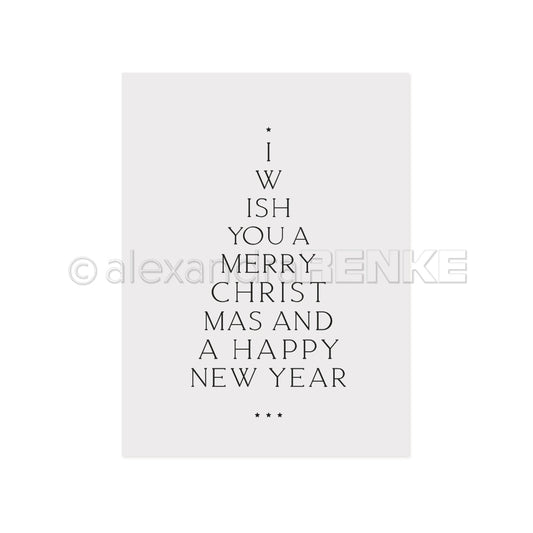 Embossing Folder 'Typo Fir Merry Christmas'-  EF-AR-W0007- A.RENKE