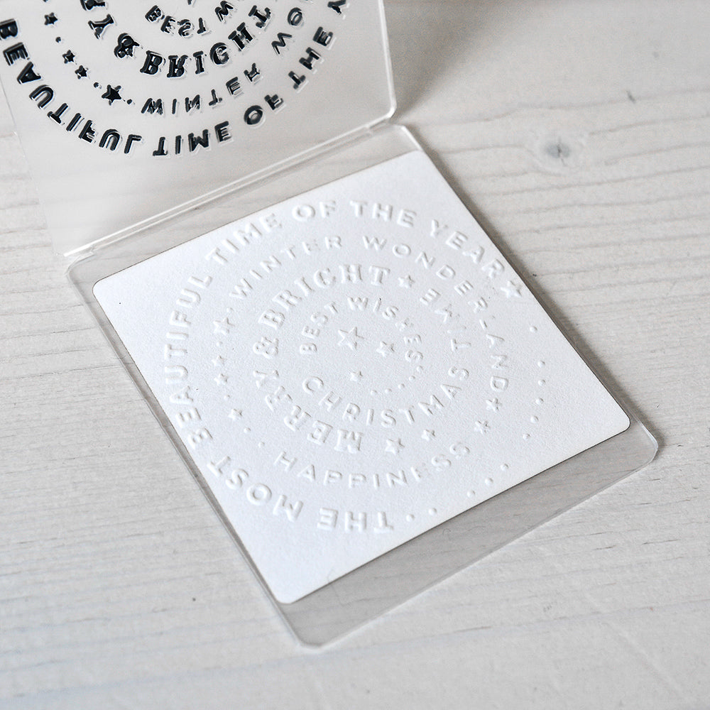 Embossing Folder 'Typo circle Beautiful Time'-  EF-AR-W0022- A.RENKE